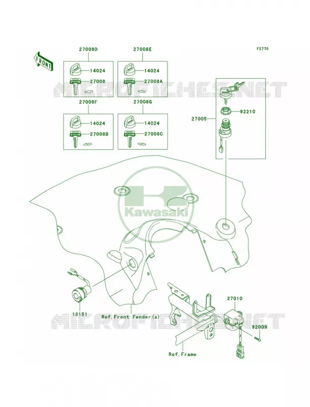 Ignition Switch Kawasaki QUAD 700 2005 Prairie 700 4x4 Team Green Special Edition  KVF700-D1