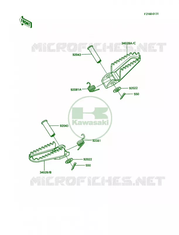 Footrests Kawasaki MOTOS 200 1987 KDX200  KDX200-C2