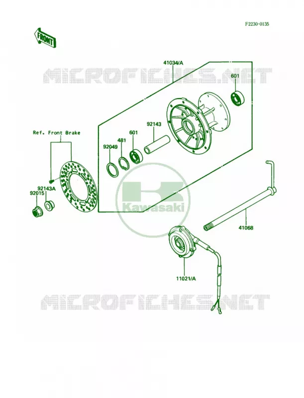 Front Hub Kawasaki MOTOS 200 1987 KDX200  KDX200-C2