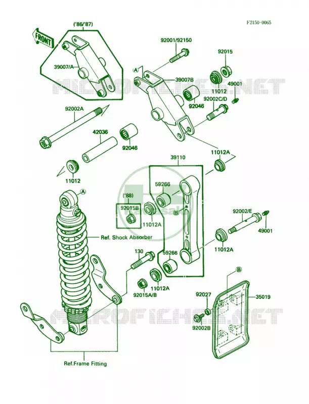 Rear Suspension Kawasaki MOTOS 200 1987 KDX200  KDX200-C2