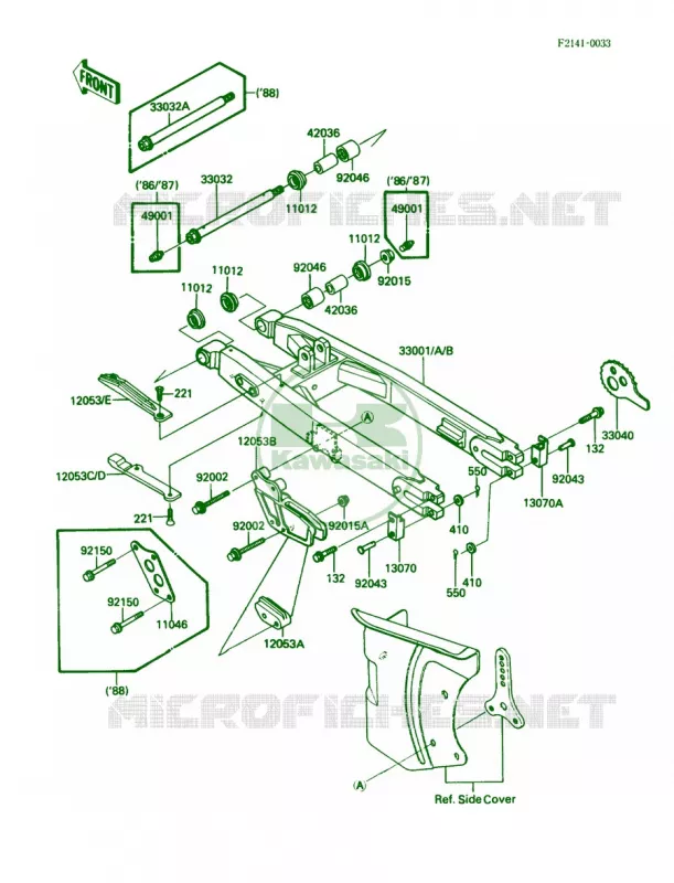 Swingarm Kawasaki MOTOS 200 1987 KDX200  KDX200-C2