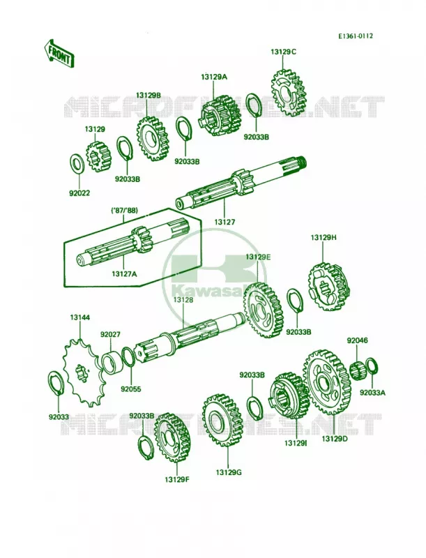 Transmission Kawasaki MOTOS 200 1987 KDX200  KDX200-C2
