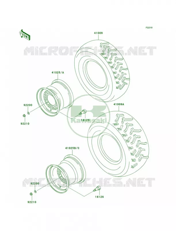 WheelsTires Kawasaki QUAD 360 2004 Prairie 360 4X4  KVF360-A2