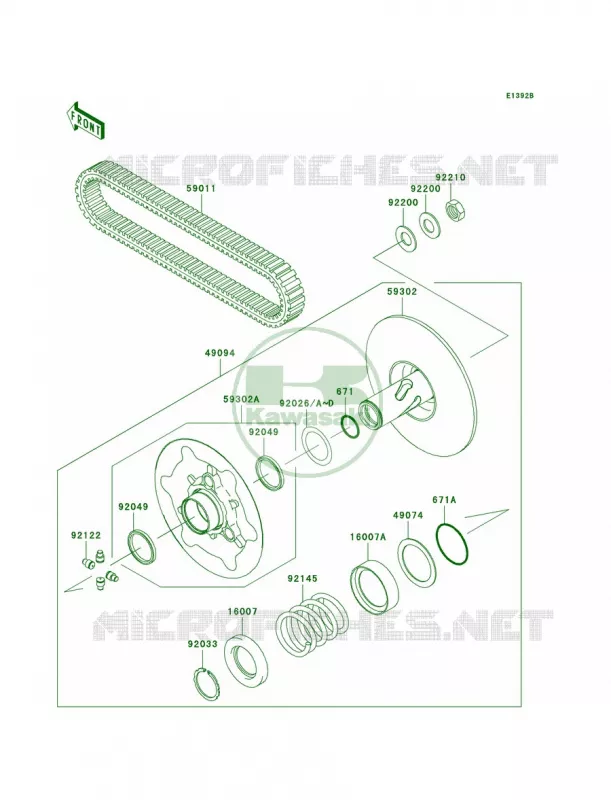 Driven ConverterB3 Kawasaki QUAD 360 2004 Prairie 360  KVF360-B2