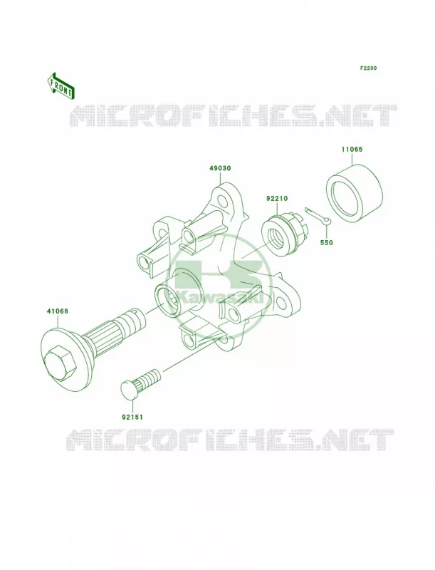Front Hub Kawasaki QUAD 360 2004 Prairie 360  KVF360-B2