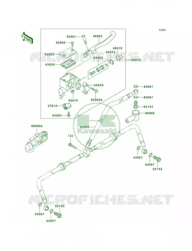 Front Master Cylinder Kawasaki QUAD 360 2004 Prairie 360  KVF360-B2