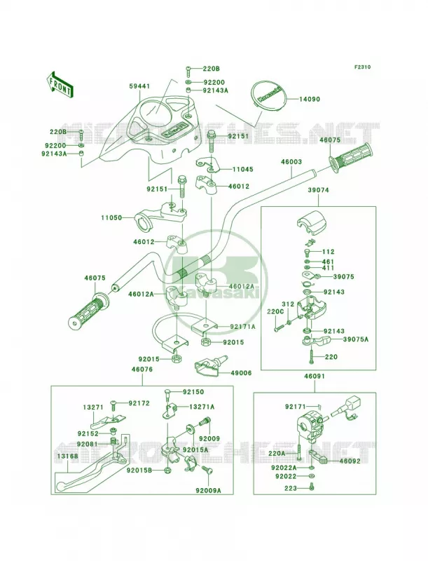 Handlebar Kawasaki QUAD 360 2004 Prairie 360  KVF360-B2