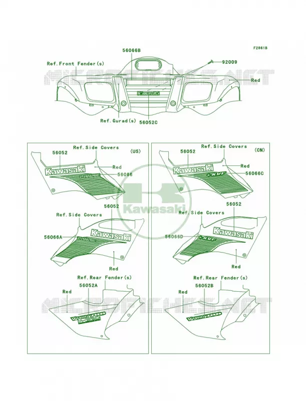 DecalsRedA2 Kawasaki QUAD 700 2004 Prairie 700 4x4  KVF700-A1