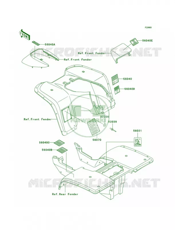 Labels Kawasaki QUAD 300 2003 Bayou 300  KLF300-B16