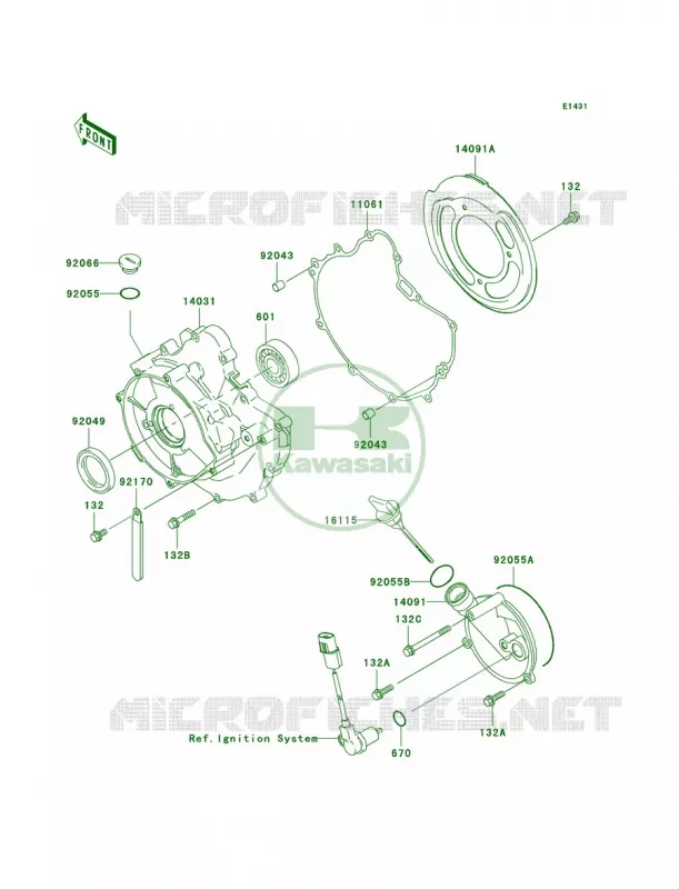 Engine Covers Kawasaki QUAD 360 2003 Prairie 360 4X4  KVF360-A1