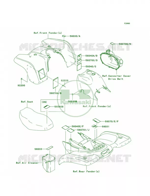 LabelsA1A2 Kawasaki QUAD 360 2003 Prairie 360 4X4  KVF360-A1