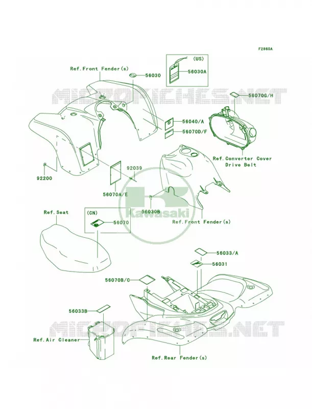 LabelsB3 Kawasaki QUAD 360 2003 Prairie 360  KVF360-B1