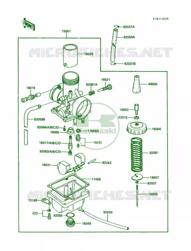 CarburetorKDX80-C1C2C3 Kawasaki MOTOS 80 1987 KDX80  KDX80-C4