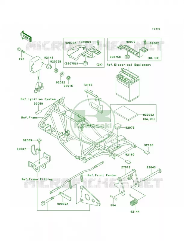 Battery Case Kawasaki QUAD 220 2002 Bayou 220  KLF220-A15