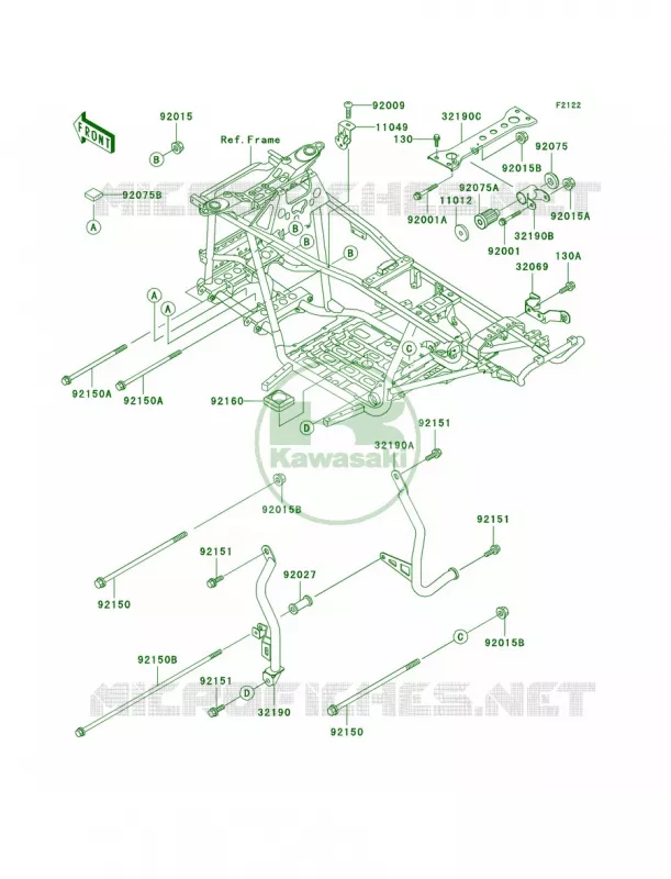 Engine Mount Kawasaki QUAD 300 2002 Prairie 300 4X4  KVF300-A4