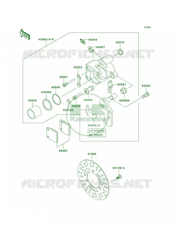 Front Brake Kawasaki QUAD 300 2002 Prairie 300  KVF300-B4