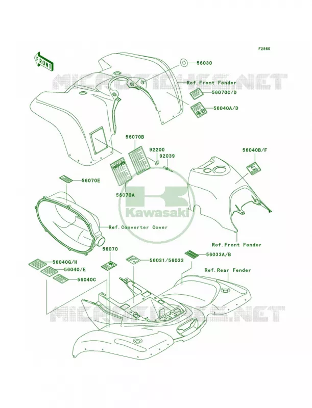 Labels Kawasaki QUAD 300 2002 Prairie 300  KVF300-B4