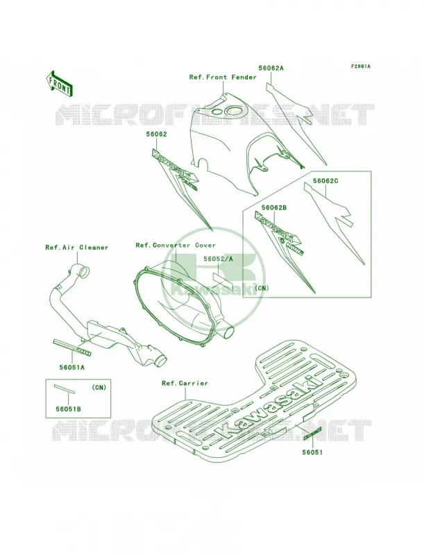 DecalsRedC1 Kawasaki QUAD 400 2002 Prairie 400 4X4  KVF400-C4