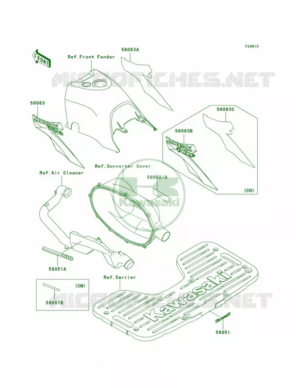 DecalsRedC2 Kawasaki QUAD 400 2002 Prairie 400 4X4  KVF400-C4