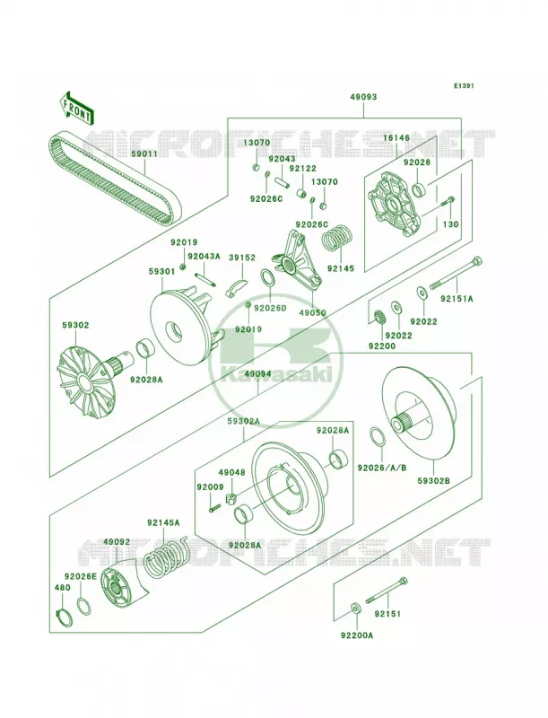 Drive Converter Kawasaki QUAD 400 2002 Prairie 400 4X4  KVF400-C4