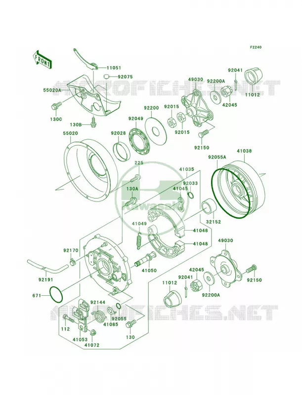Rear Hub Kawasaki QUAD 400 2002 Prairie 400  KVF400-D4