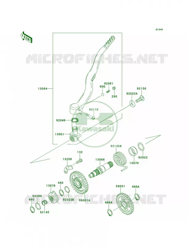 Kickstarter Mechanism Kawasaki MOTOS 450 2013 KLX450R  KLX450ADF