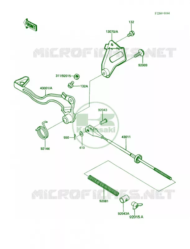 Brake Pedal Kawasaki MOTOS 200 1986 KDX200  KDX200-C1