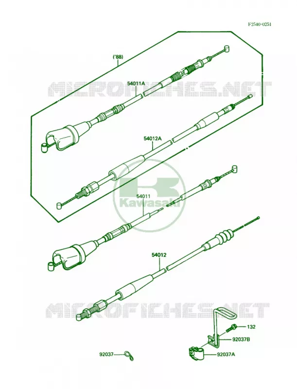 Cables Kawasaki MOTOS 200 1986 KDX200  KDX200-C1