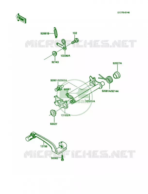 Gear Change Mechanism Kawasaki MOTOS 200 1986 KDX200  KDX200-C1