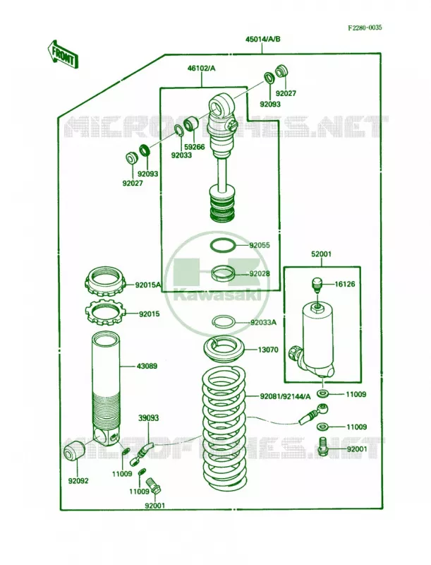Shock Absorbers Kawasaki MOTOS 200 1986 KDX200  KDX200-C1