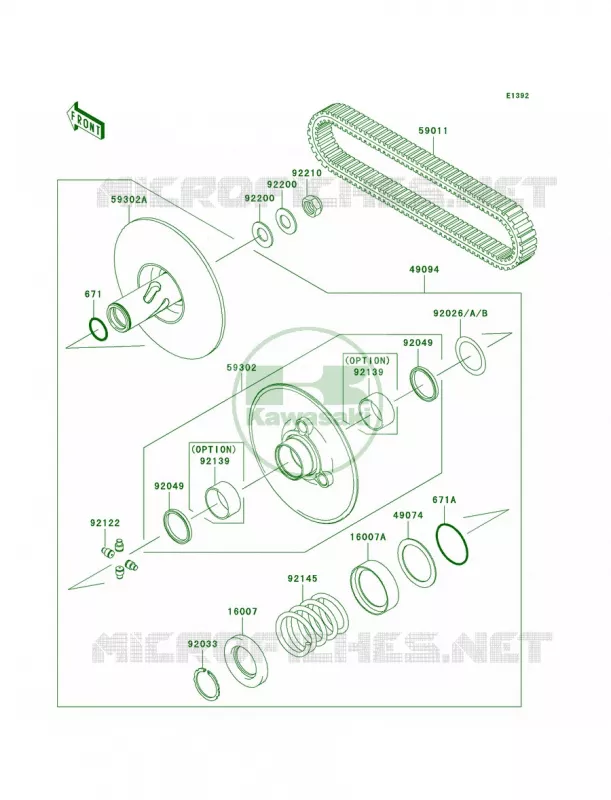 Driven Converter Kawasaki QUAD 650 2002 Prairie 650 4X4  KVF650-A1