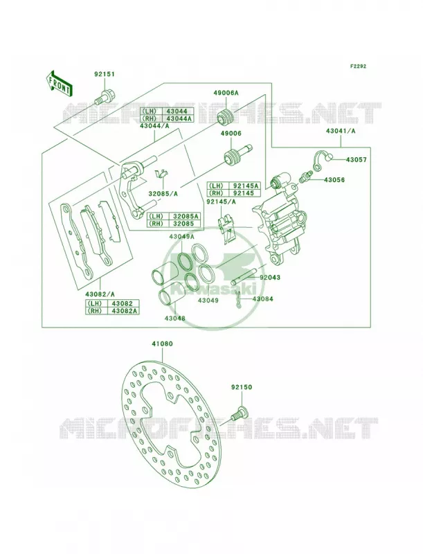 Front Brake Kawasaki QUAD 650 2002 Prairie 650 4X4  KVF650-A1