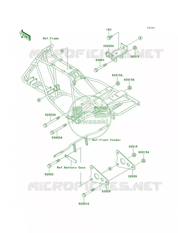 Frame Fittings Kawasaki QUAD 220 2001 Bayou 220  KLF220-A14