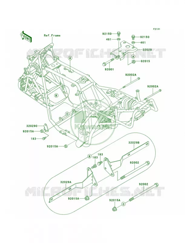 Frame Fittings Kawasaki QUAD 300 2001 Bayou 300  KLF300-B14