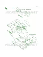 DecalsRedKLF300 C13 pour Kawasaki Bayou 300 4X4 2001
