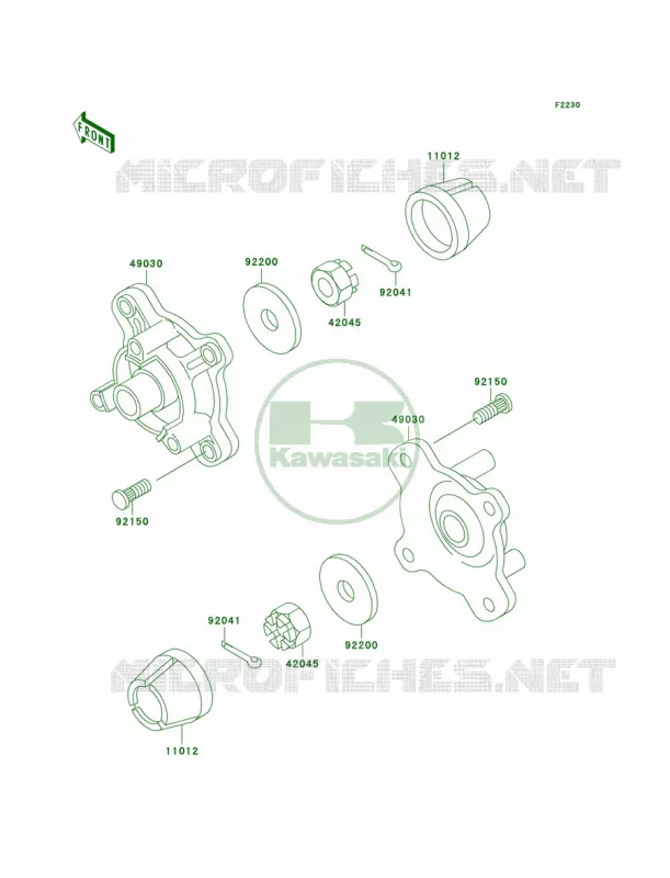 Front Hub Kawasaki QUAD 300 2001 Bayou 300 4X4  KLF300-C13
