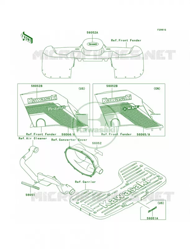 DecalsRedA4 Kawasaki QUAD 300 2001 Prairie 300 4X4  KVF300-A3