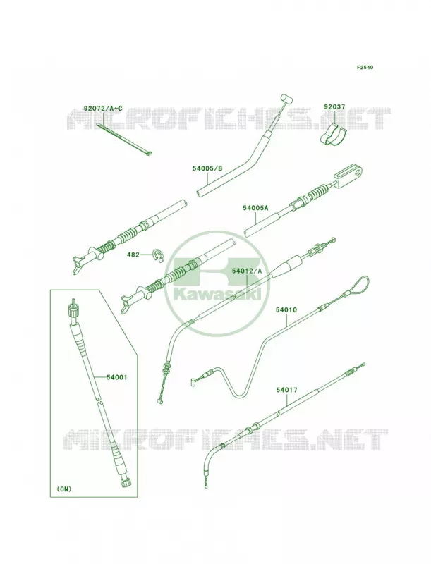 Cables Kawasaki QUAD 300 2001 Prairie 300  KVF300-B3