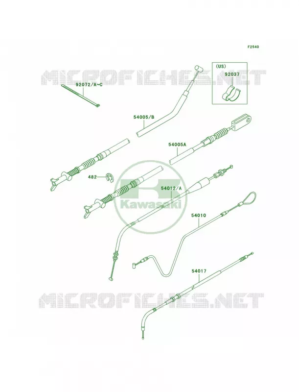 Cables Kawasaki QUAD 400 2001 Prairie 400 4X4  KVF400-C3