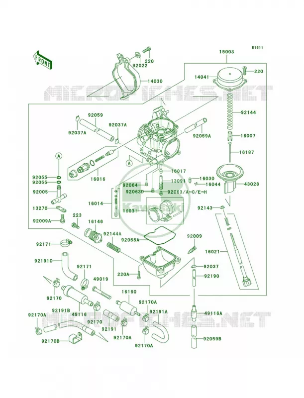 Carburetor Kawasaki QUAD 400 2001 Prairie 400 4X4  KVF400-C3