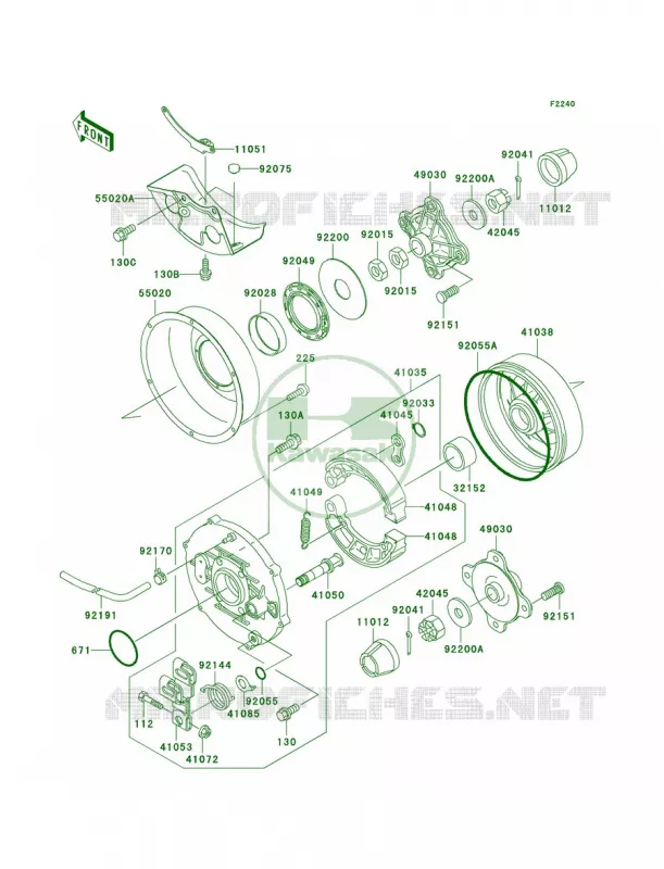 Rear Hub Kawasaki QUAD 400 2001 Prairie 400 4X4  KVF400-C3