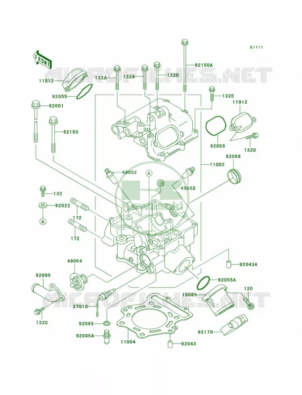 Cylinder Head Kawasaki QUAD 400 2001 Prairie 400  KVF400-D3