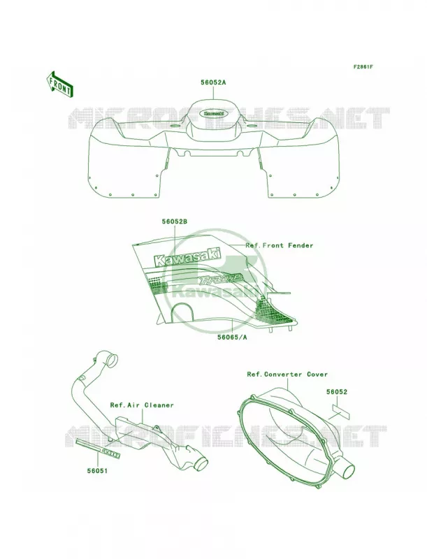 DecalsGreenD4 Kawasaki QUAD 400 2001 Prairie 400  KVF400-D3