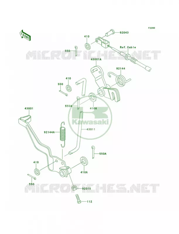 Brake Pedal Kawasaki QUAD 220 2000 Bayou 220  KLF220-A13
