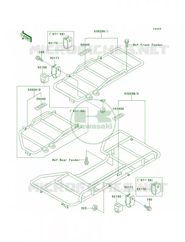 Carriers Kawasaki QUAD 220 2000 Bayou 220  KLF220-A13