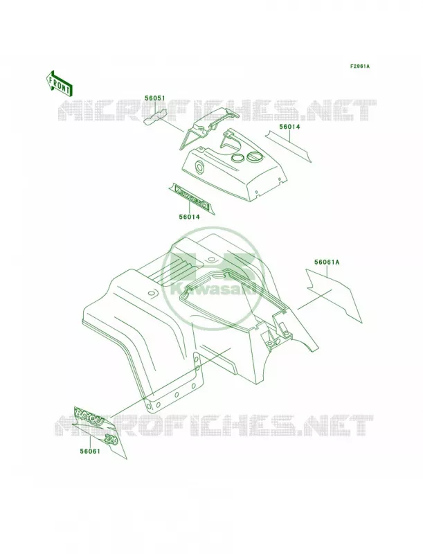 DecalsRedKLF220-A10 Kawasaki QUAD 220 2000 Bayou 220  KLF220-A13