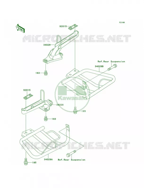 Footrests Kawasaki QUAD 220 2000 Bayou 220  KLF220-A13