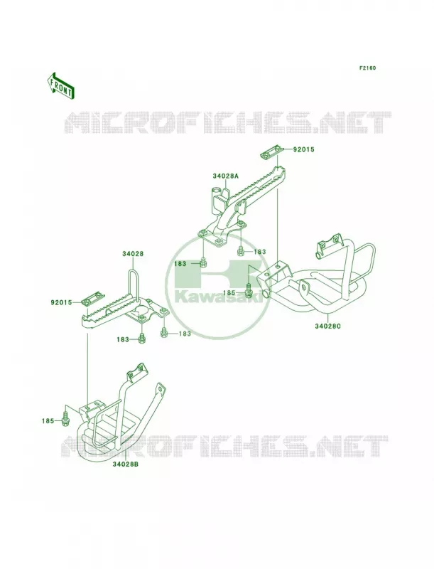 Footrests Kawasaki QUAD 300 2000 Bayou 300  KLF300-B13