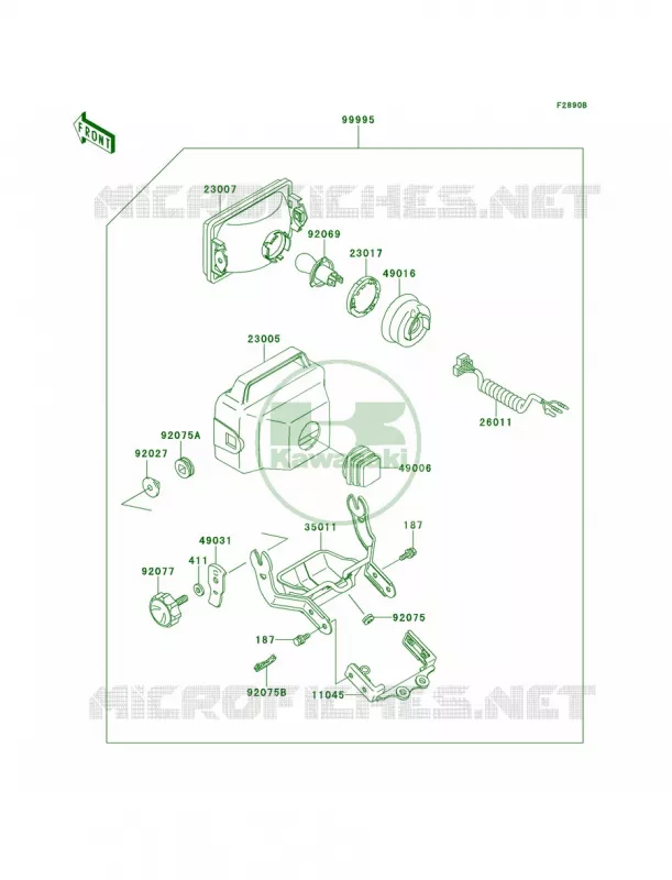 Optional PartsHeadlight Kawasaki QUAD 300 2000 Bayou 300  KLF300-B13