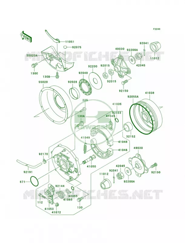 Rear Hub Kawasaki QUAD 300 2000 Prairie 300 4X4  KVF300-A2